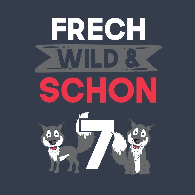 7 Jahre Geburtstag Junge Mädchen Wolf