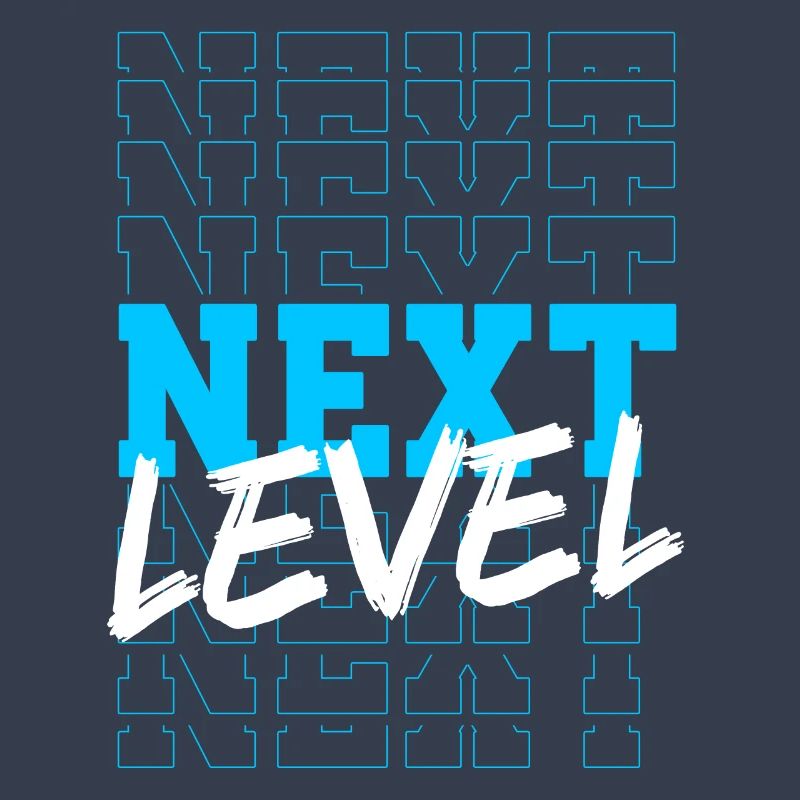 Neonblaues Typografie-Design der nächsten Stufe