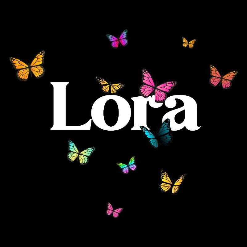 LORA - Schöner Mädchen Name mit Schmetterlingen