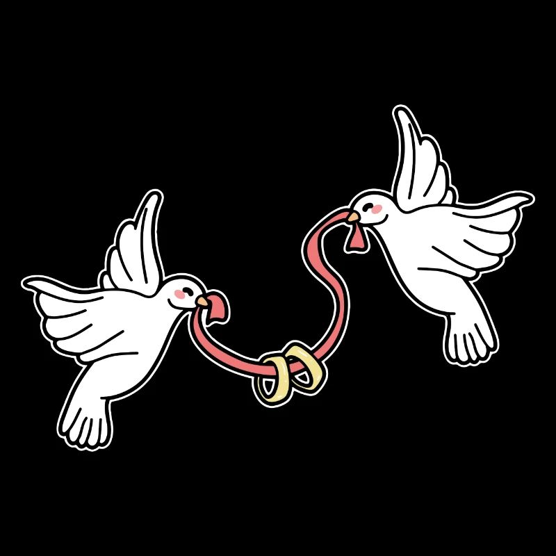 Bagues de mariage pigeons
