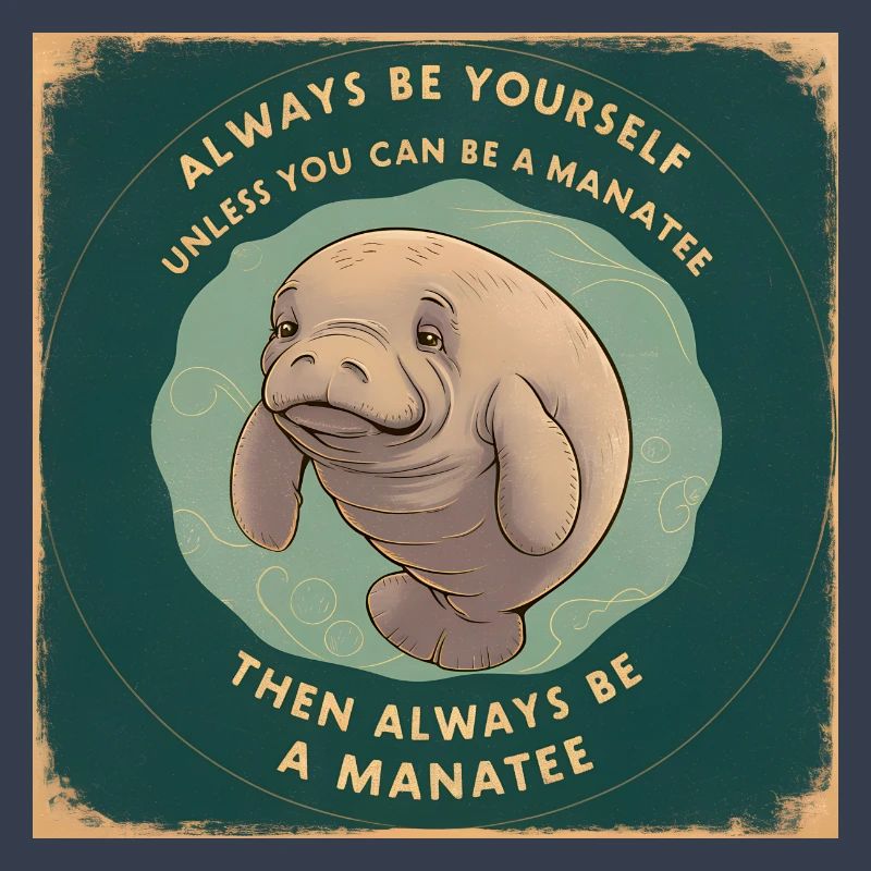 Sei Du selbst oder sei ein Manatee Lebensweisheit