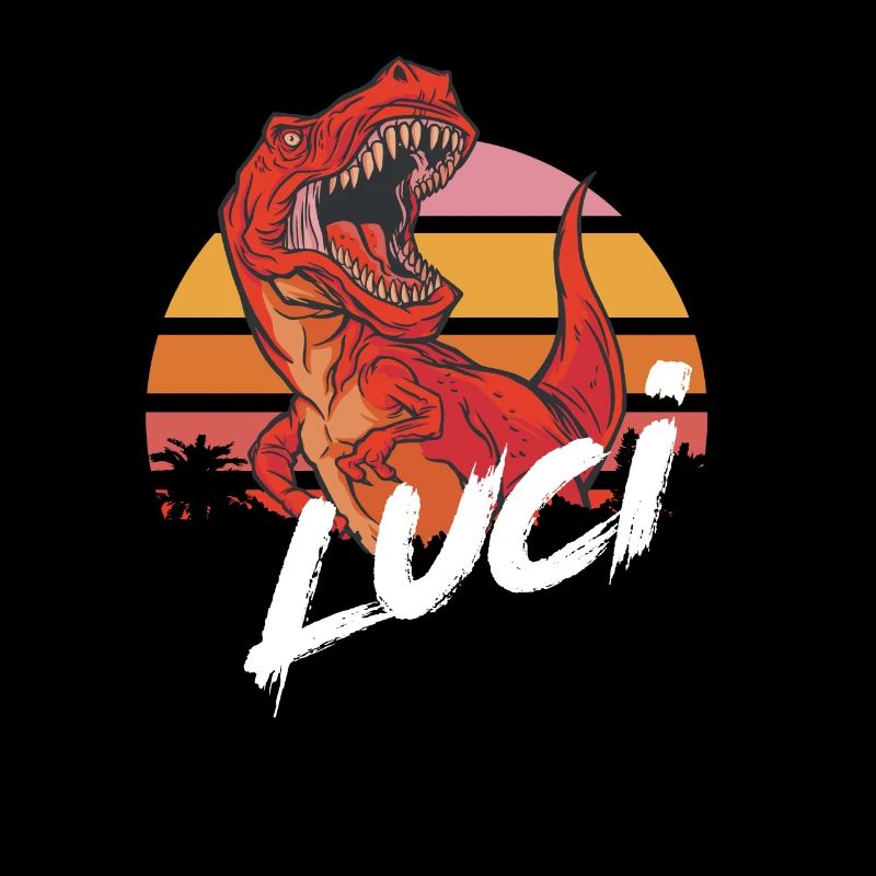 LUCI - Schöner Mädchen Name mit T-REX Dino