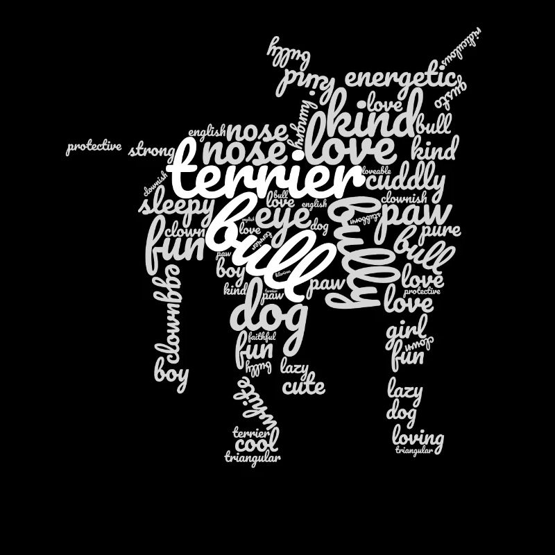 Engelse Bull Terrier Silhouette Word Association
