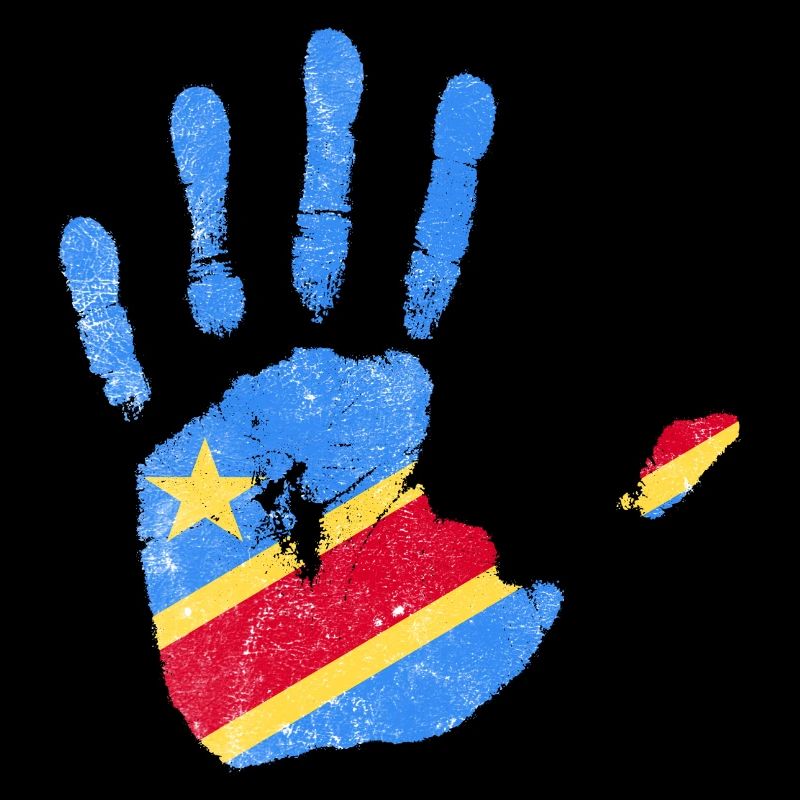 Kongo Flagge Hand - Stand mit Kongo