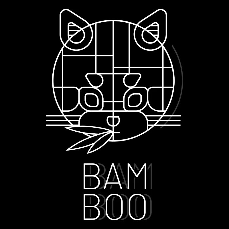 Panda rosso sgranocchiante dolce - Linework - bianco