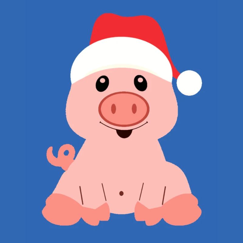 mignon cochon dans un chapeau de Père Noël