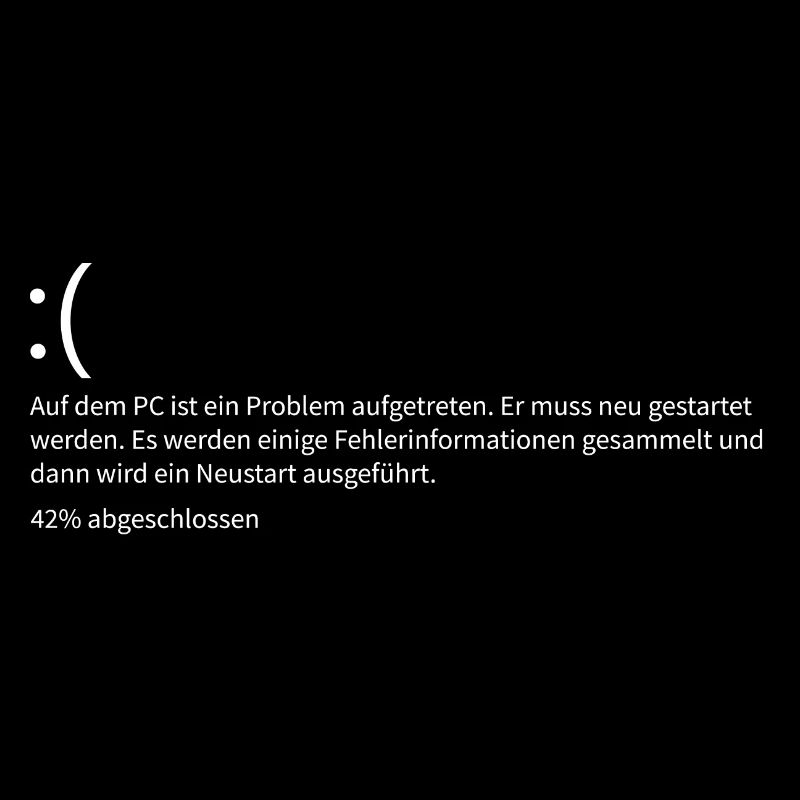 Windows Bluescreen Fehlertext Informatik Error