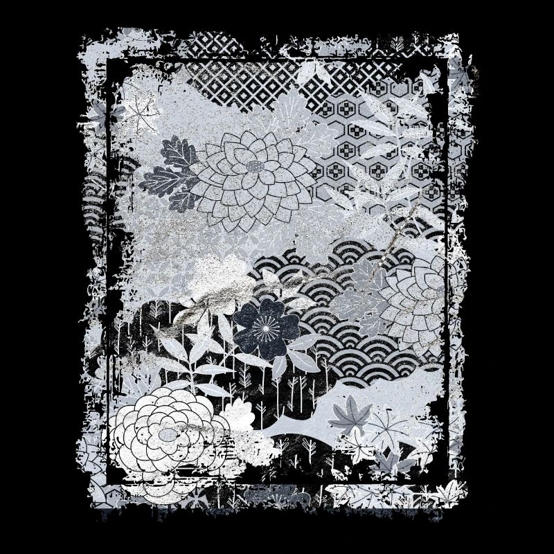 Japanese Floral Pattern Chrysanthemum Cherry