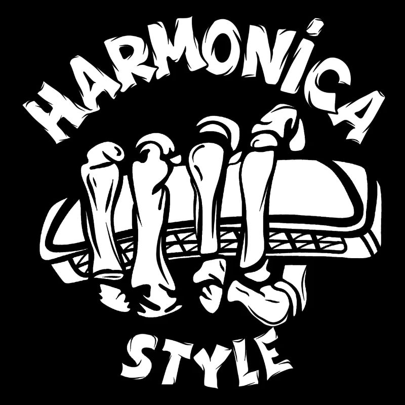 Hand-style harmonica skeleton harmonica player