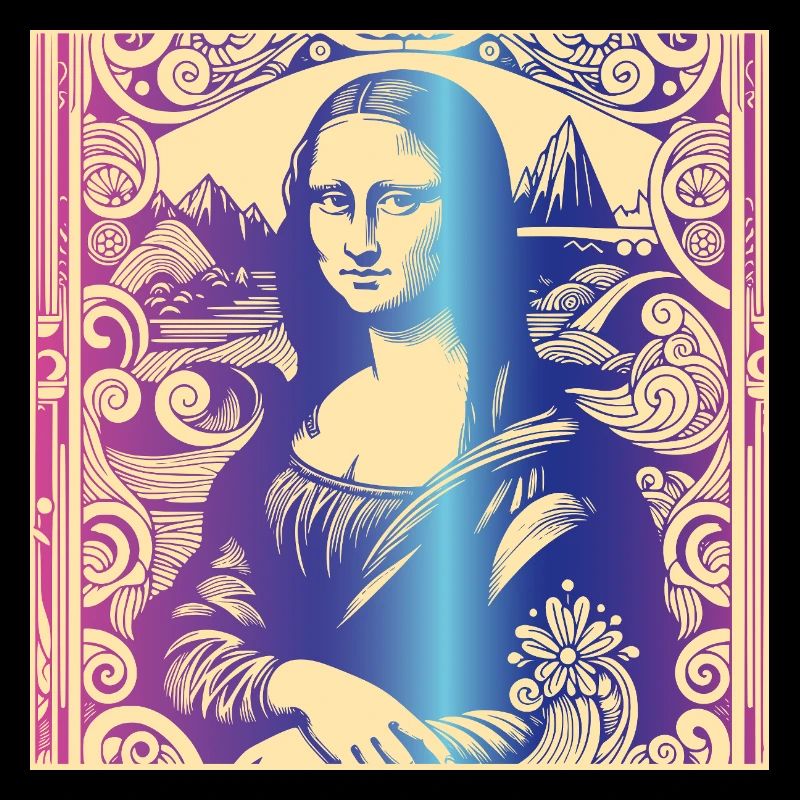 Frau Portrait mona lisa regenbogen modern paris