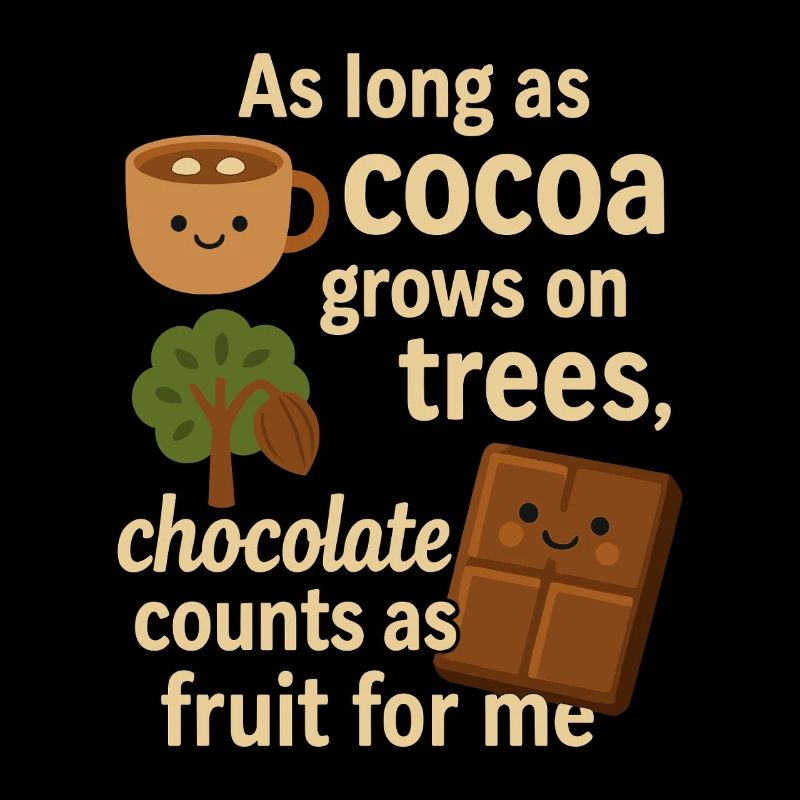Chocolate counts as fruit – funny cocoa saying
