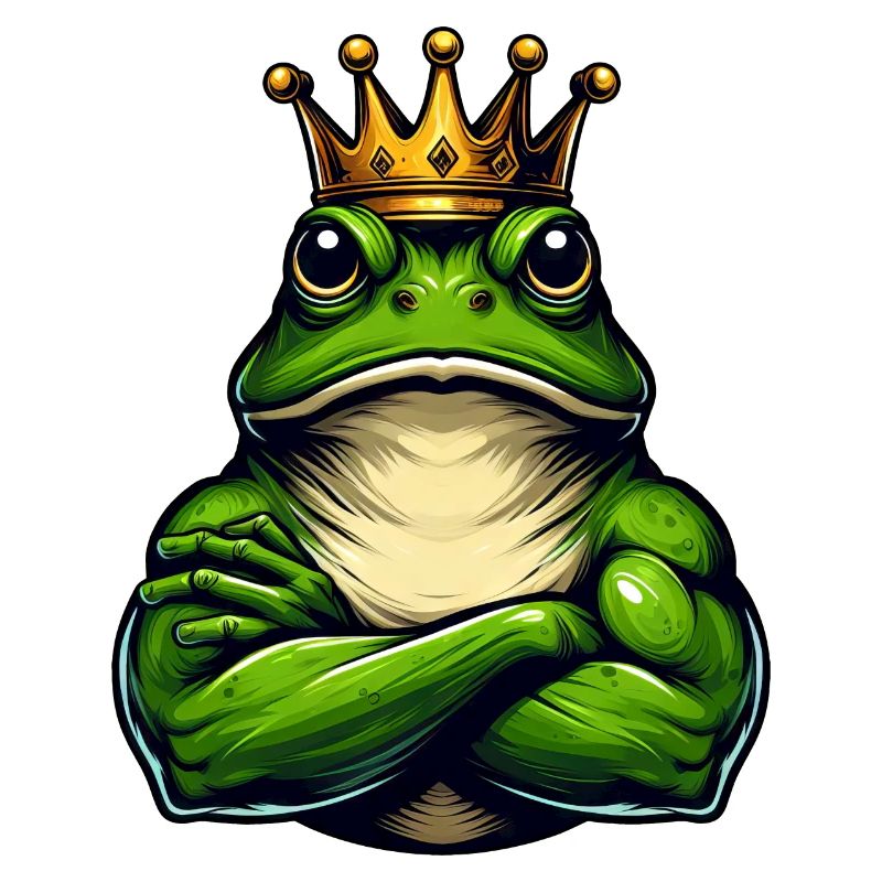 Muscular King Frog with Crown