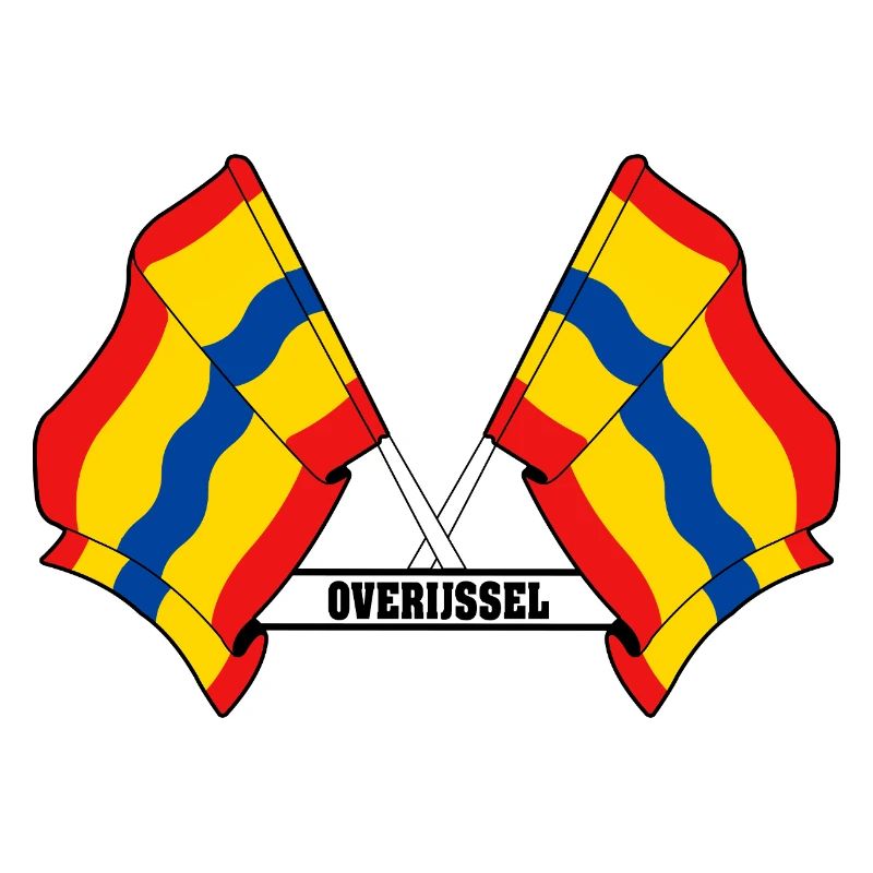 Two flags text OVERIJSSEL