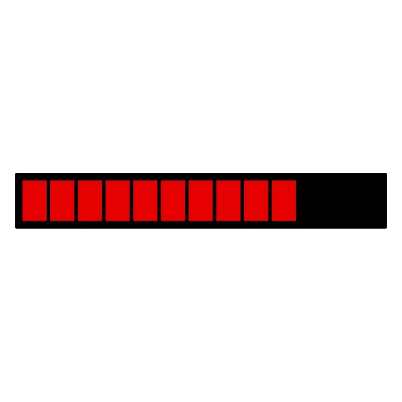 Rectangle loading bar Black Red (75%)