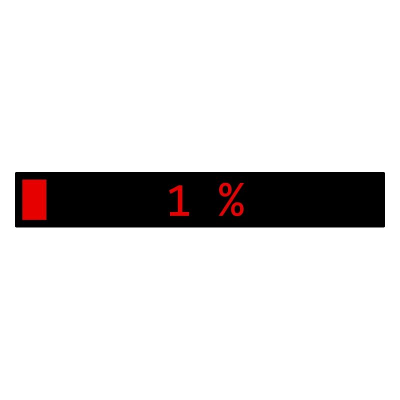 Rectangle loading bar Black Red 1%