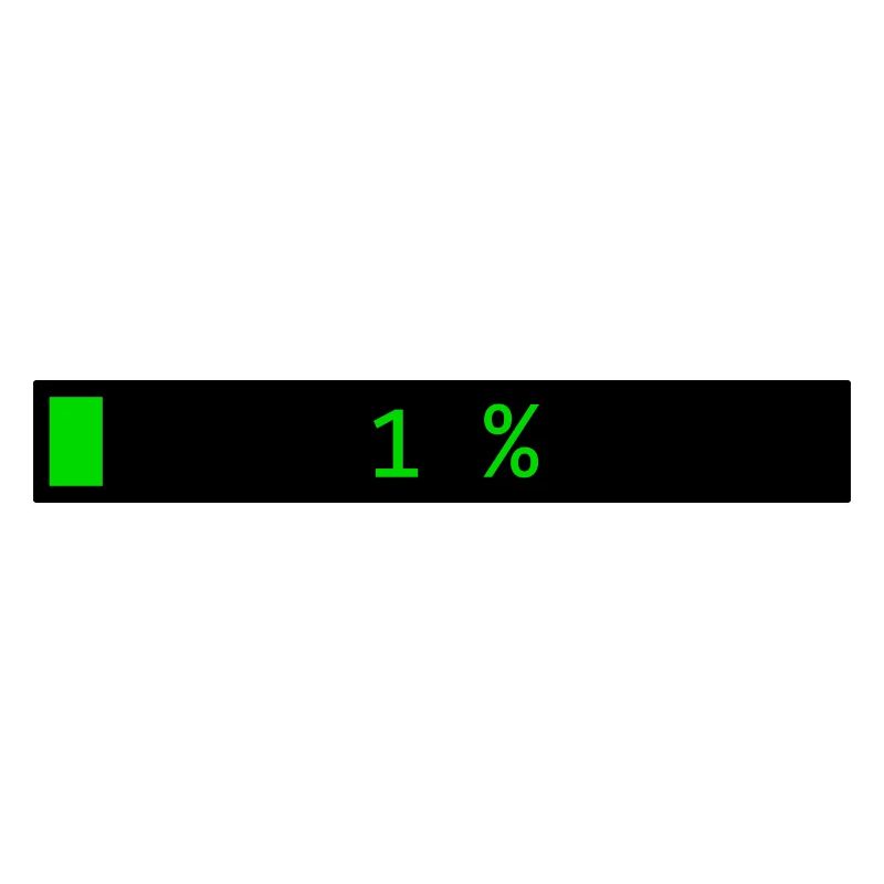 Rectangle loading bar Black Green 1%