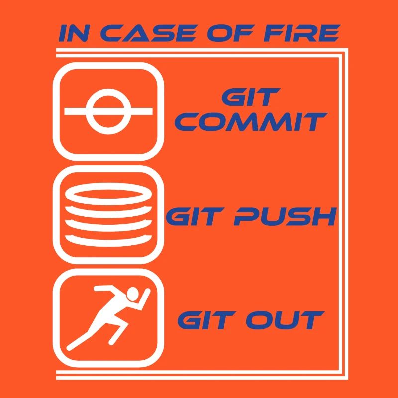 "Im Falle eines Feuers Git Commit Git Push Git