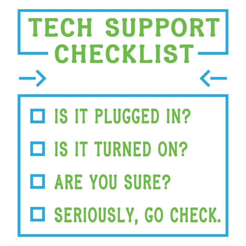Tech Support Checklist Coding Shirt For