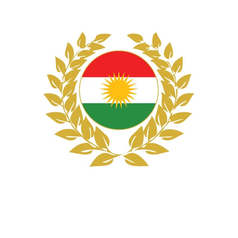 Couronne de laurier bannière drapeau kurde kurde kurde