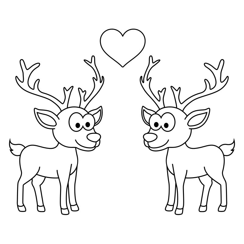 Hirsch Comic Paar Liebe