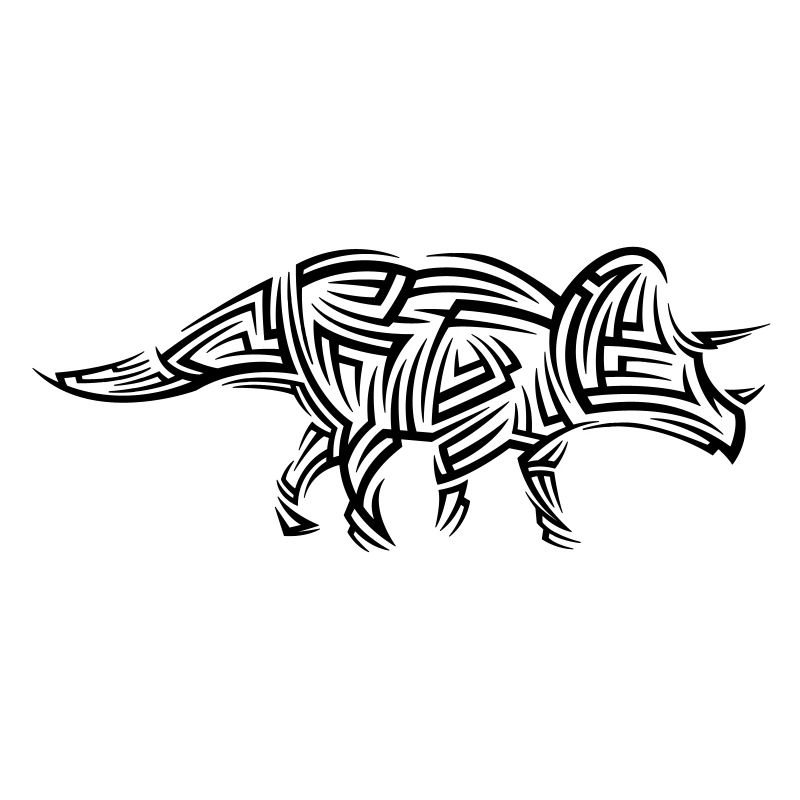 Dinosaur Triceratops Tribal Tattoo