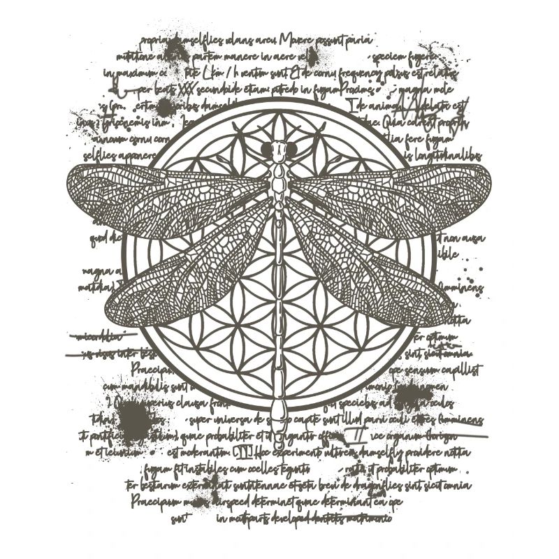 Libellule dans le style de dessin de Leonardo da Vinci Art