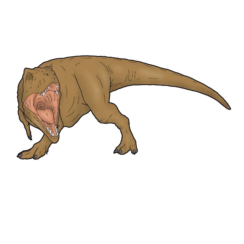 T-Rex roaring comic book style