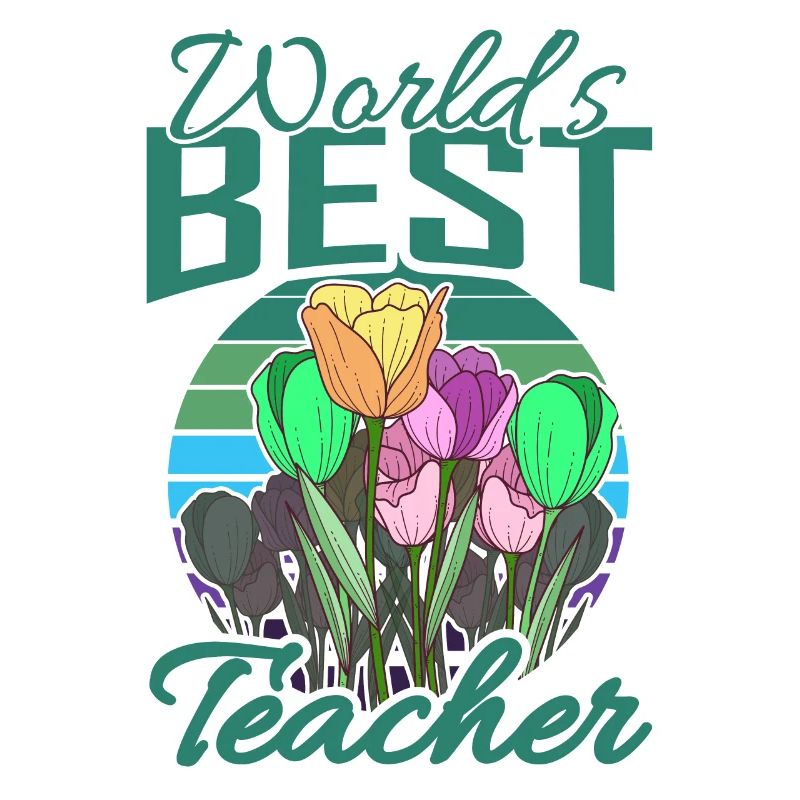 Bester Lehrer Der Welt Mit Blumen Schule Geschenk