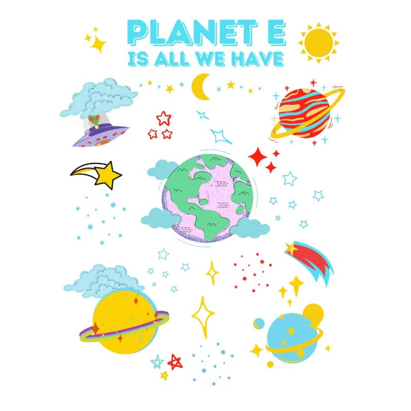 Conception d'illustration de l'espace et de la planète "Planet E"
