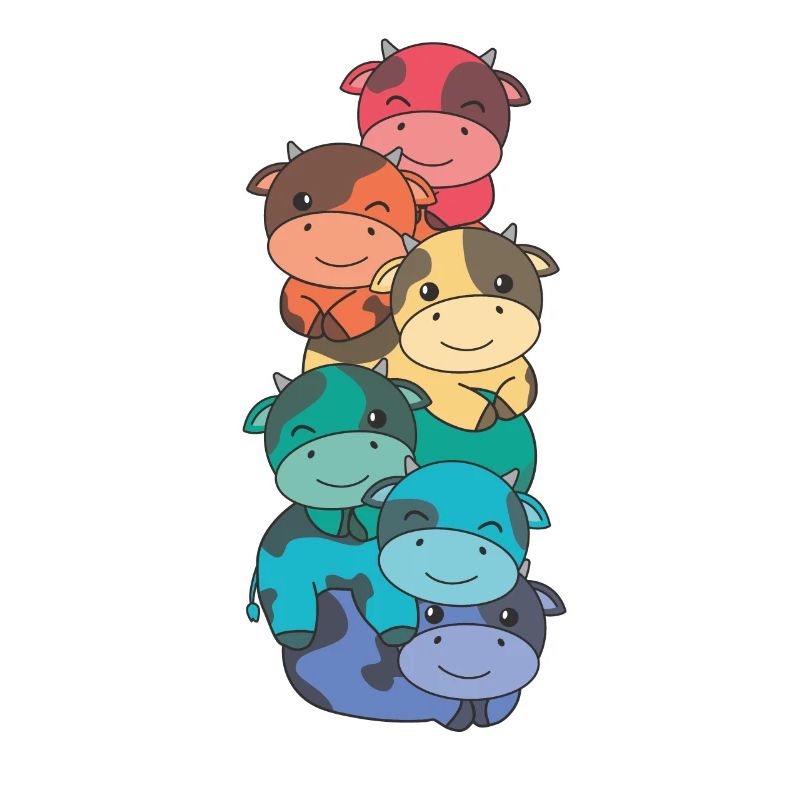 Rainbow Flag Pride LGBTQ Cute Cow Stack