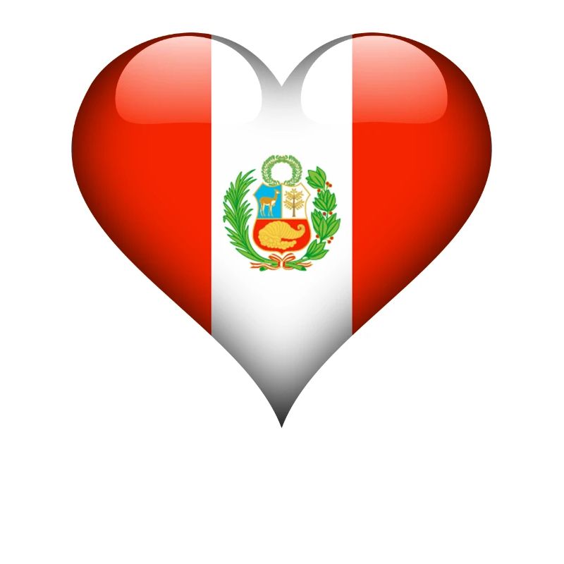 Drapeau péruvien coeur Pérou