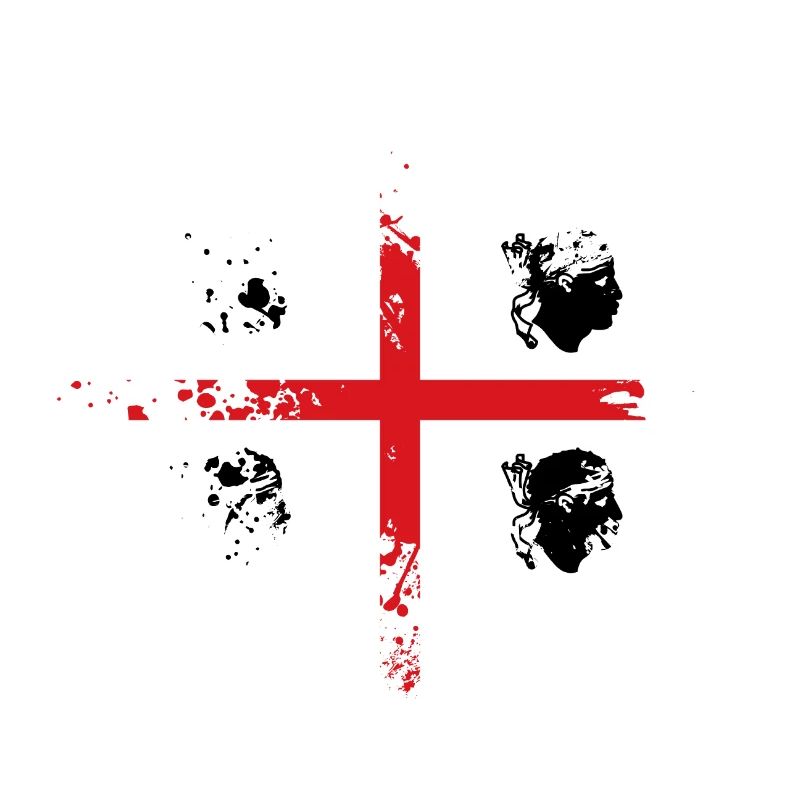Sardaigne Drapeau Klecks Drapeau sarde Spritzer