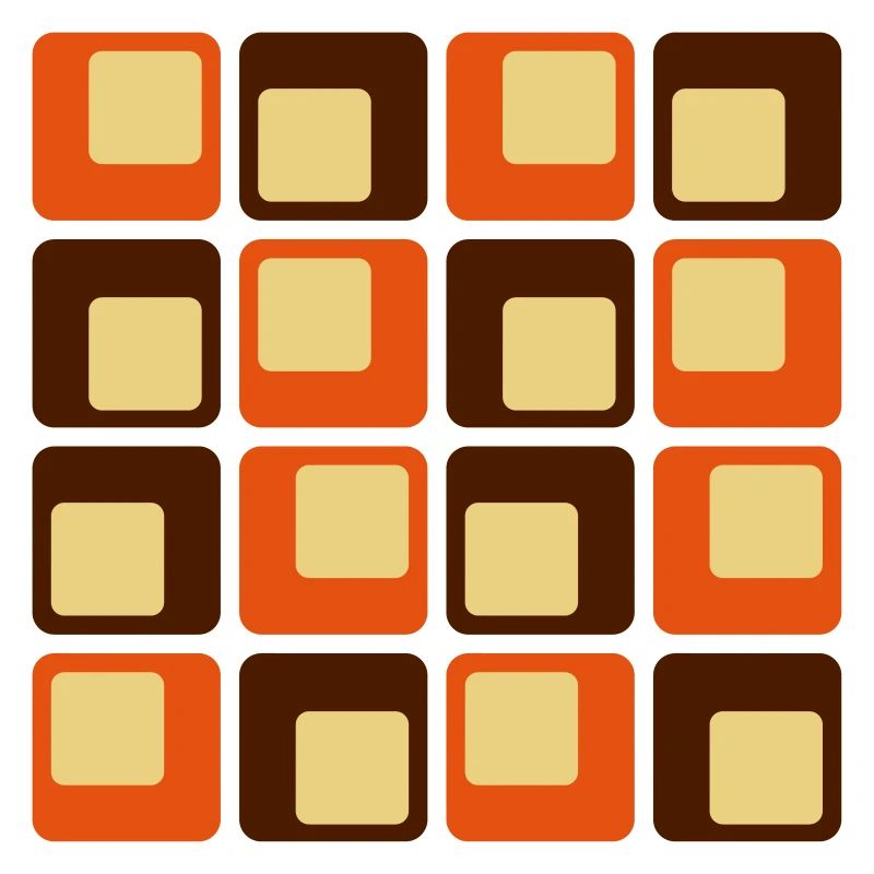 70s Retro Square Shapes Pattern