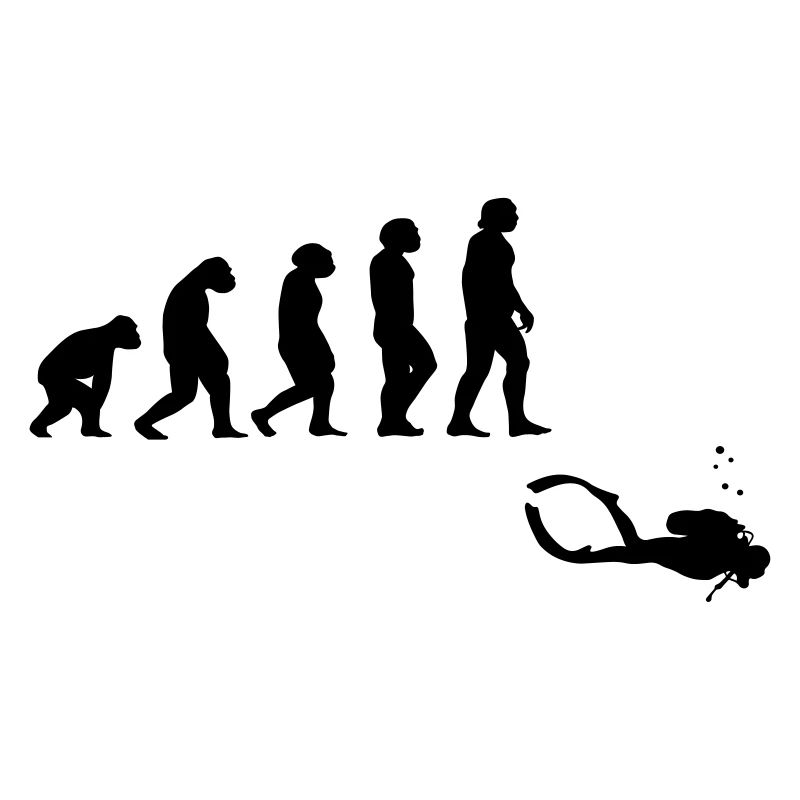 Evolution Tauchen mit Gerät