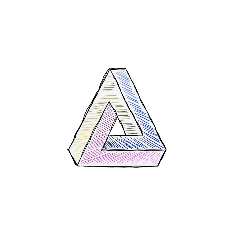 Penrose triangle impossible triangle as a comic