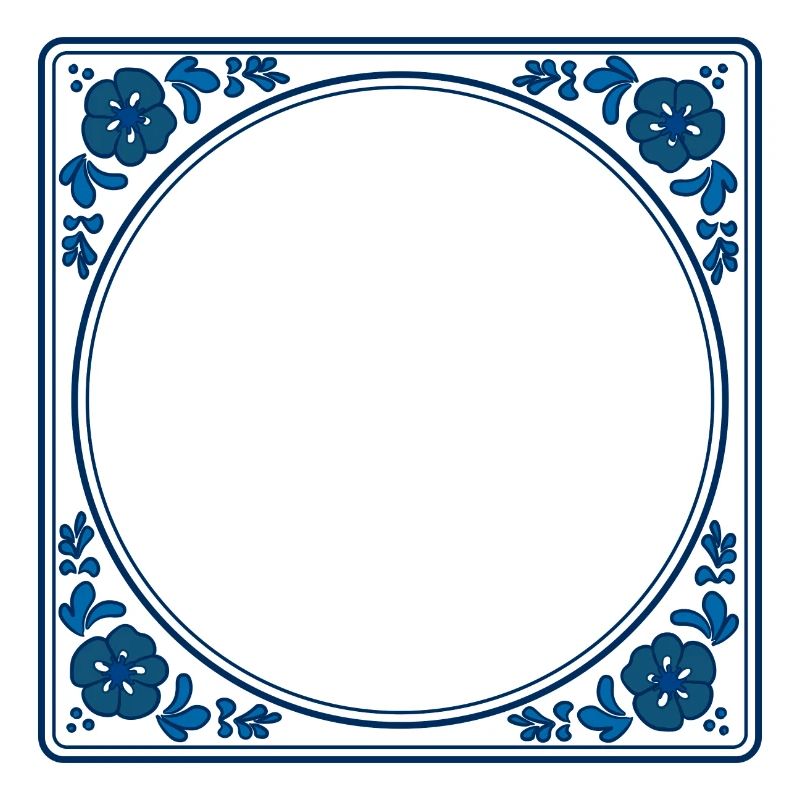 Empty Tile own text - Delft Blue