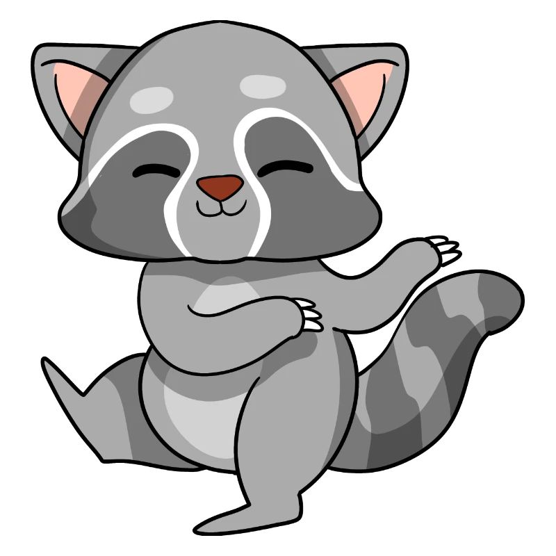 Süßer tanzender Waschbär