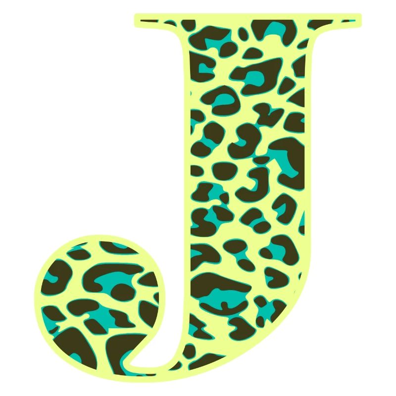 Buchstabe J Anfangsbuchstabe Initialen Leopard Leo