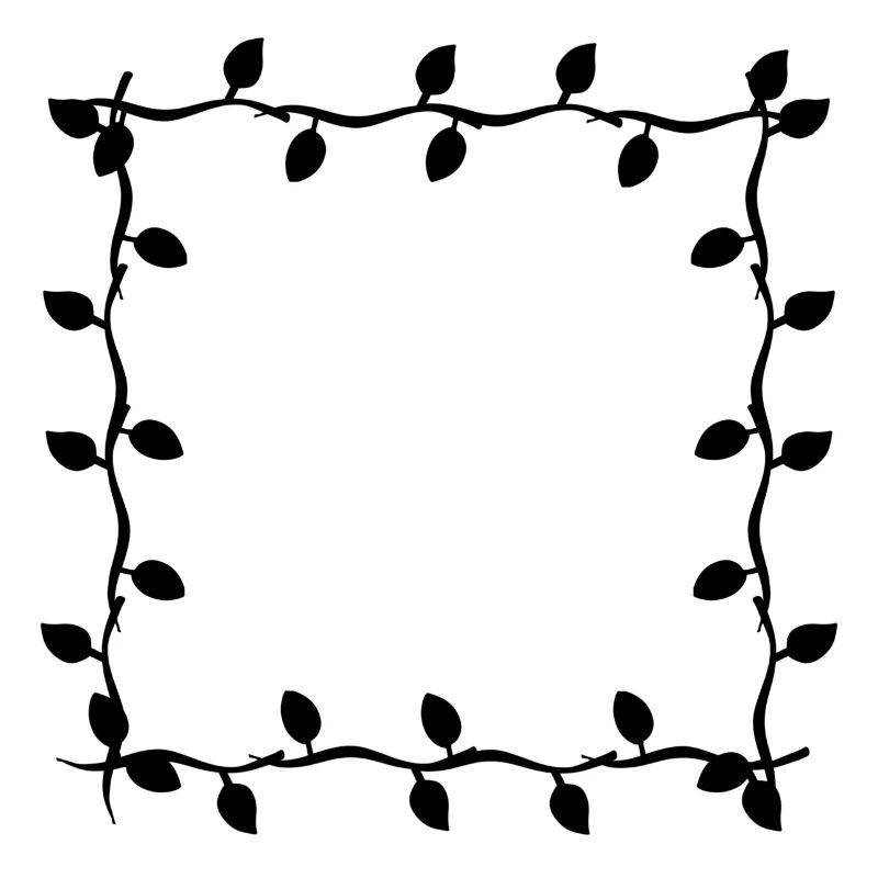 Four Leaves Line Nature Frame Leaf Shape