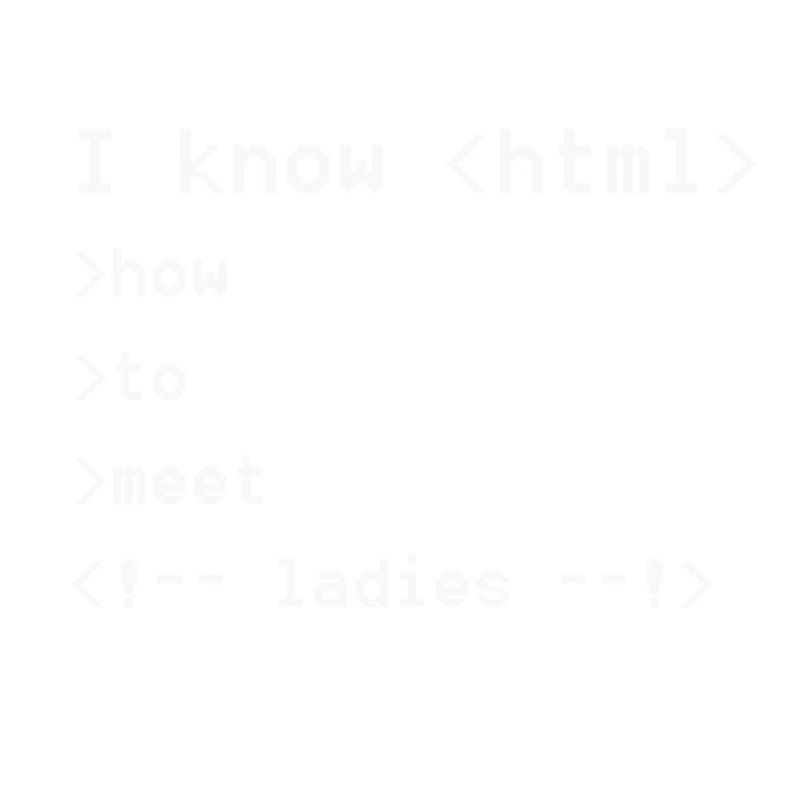 I know html Geeky Nerdy