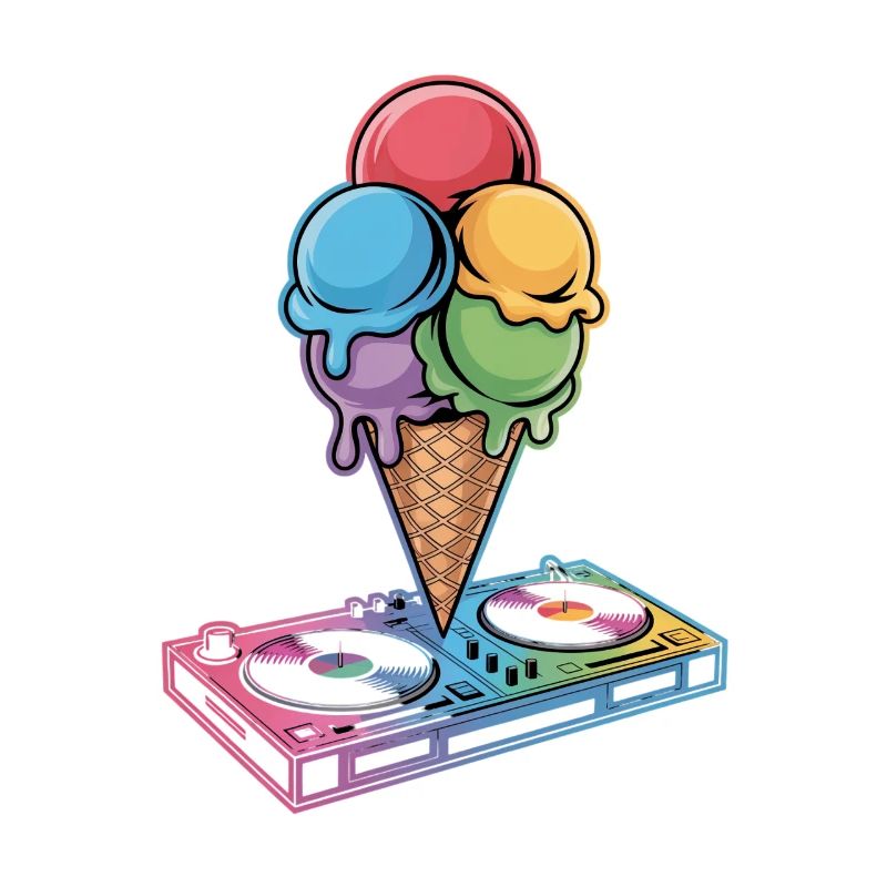 Dj Eiscreme Turntable Kunstwerk