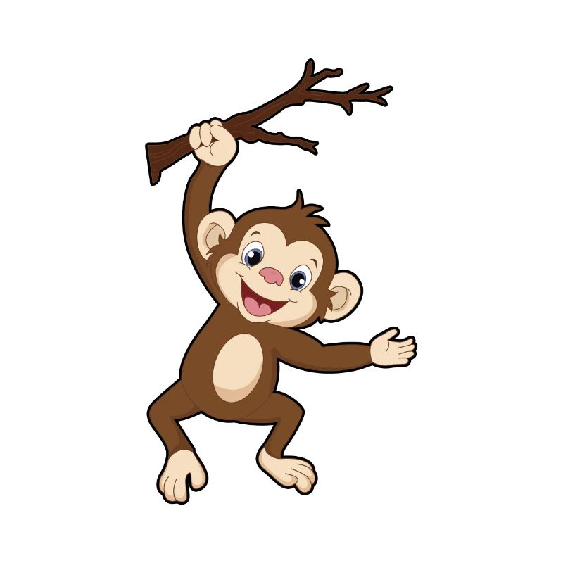 Monkey Climbing A Tree Branch