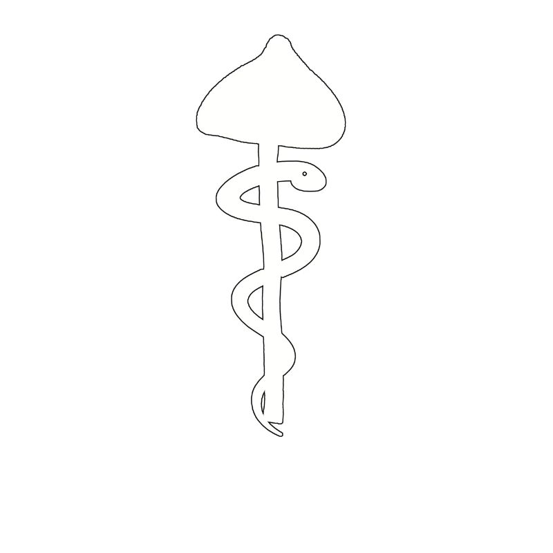 Serpent de champignon, illumination de DMT d'hallucination de drogue