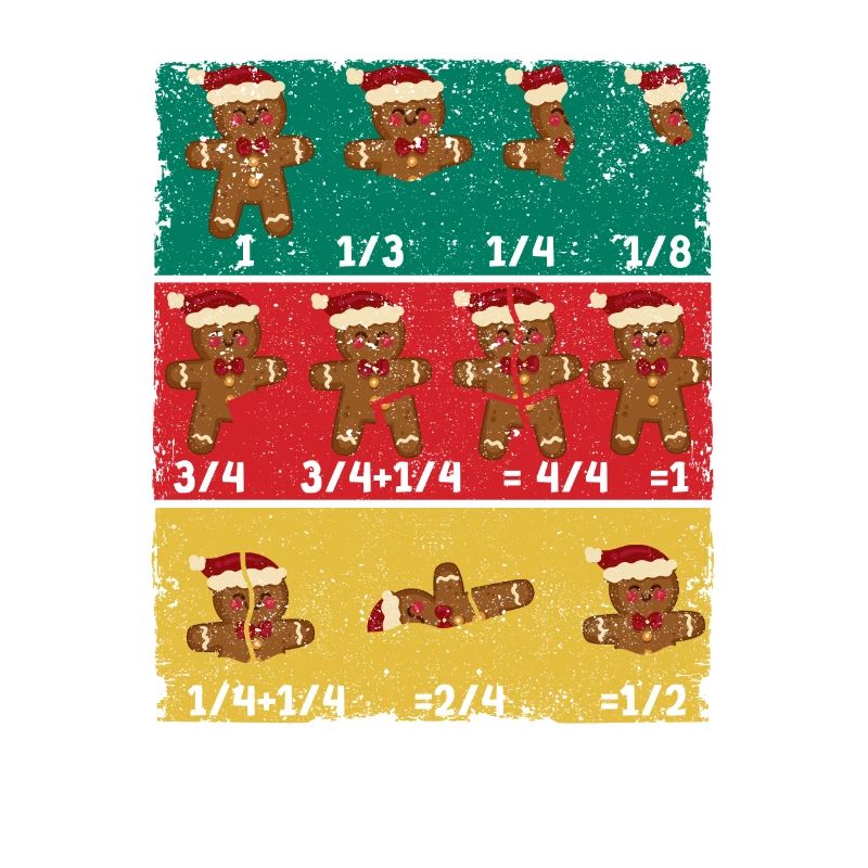 Weihnachten Math Lehrer Bruch Lebkuchen Cookie