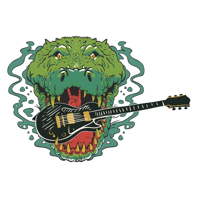 Devil's Salute Crocodile eats guitar