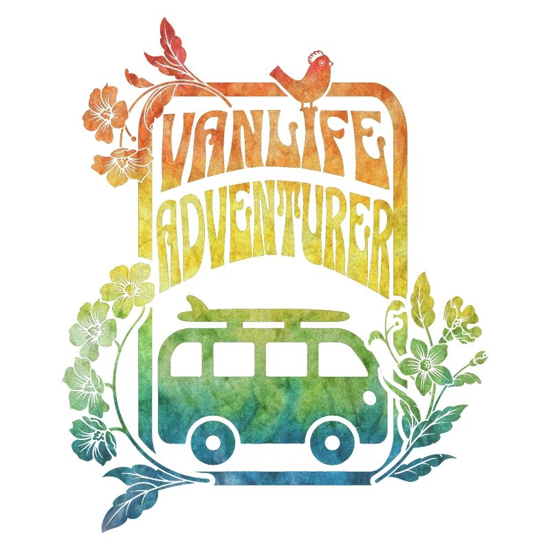 Vanlife - Regenbogenfarbene Blumen
