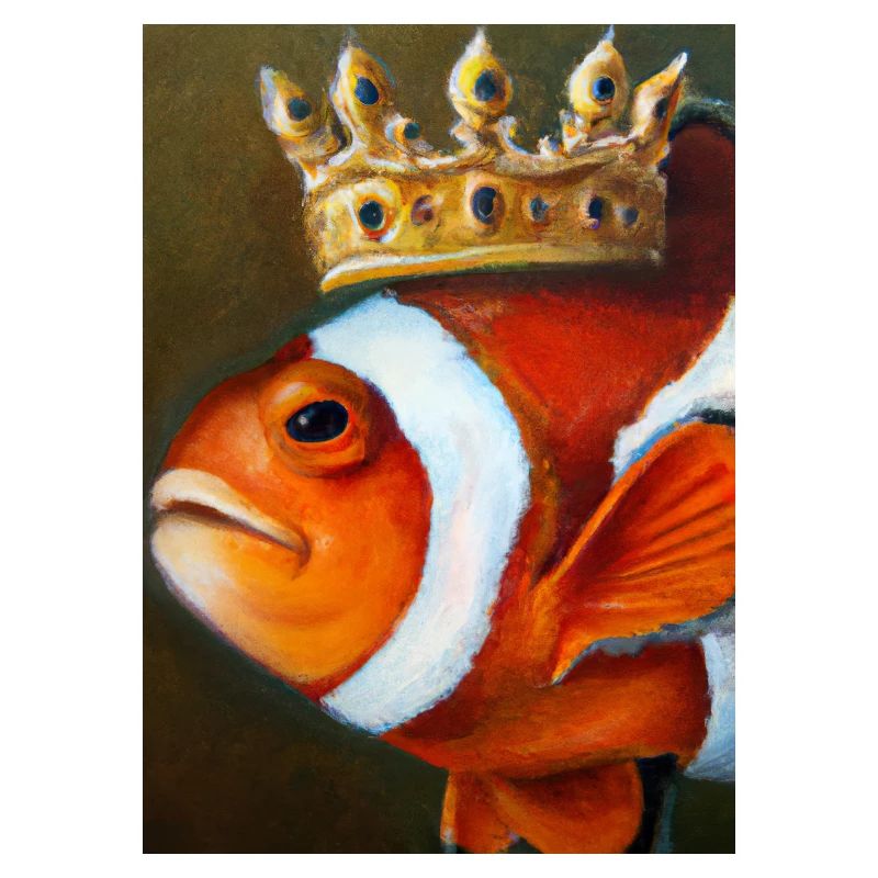 Clownfisch mit einer Krone