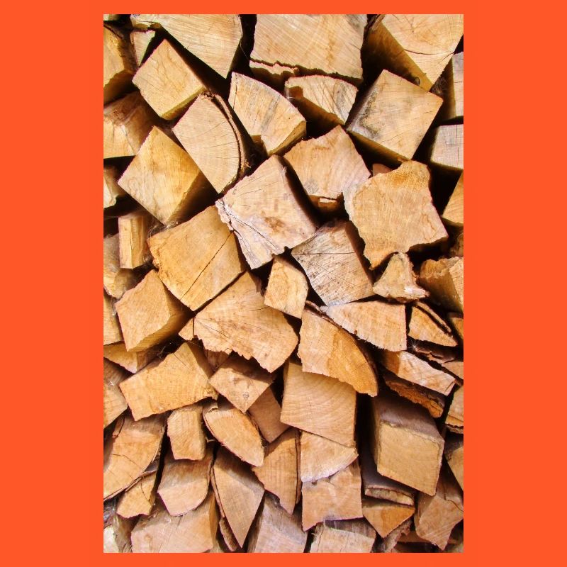 Stack of split beech wood