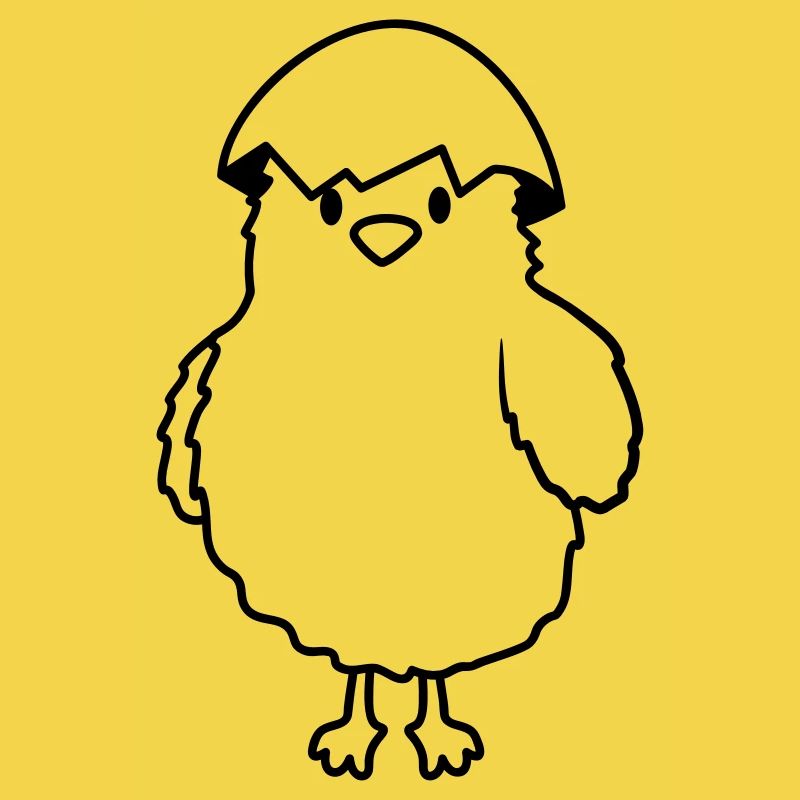 Chicks with eggshell on the head