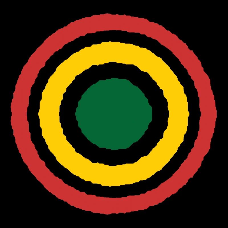 Abstract Concentric Reggae Circle Design